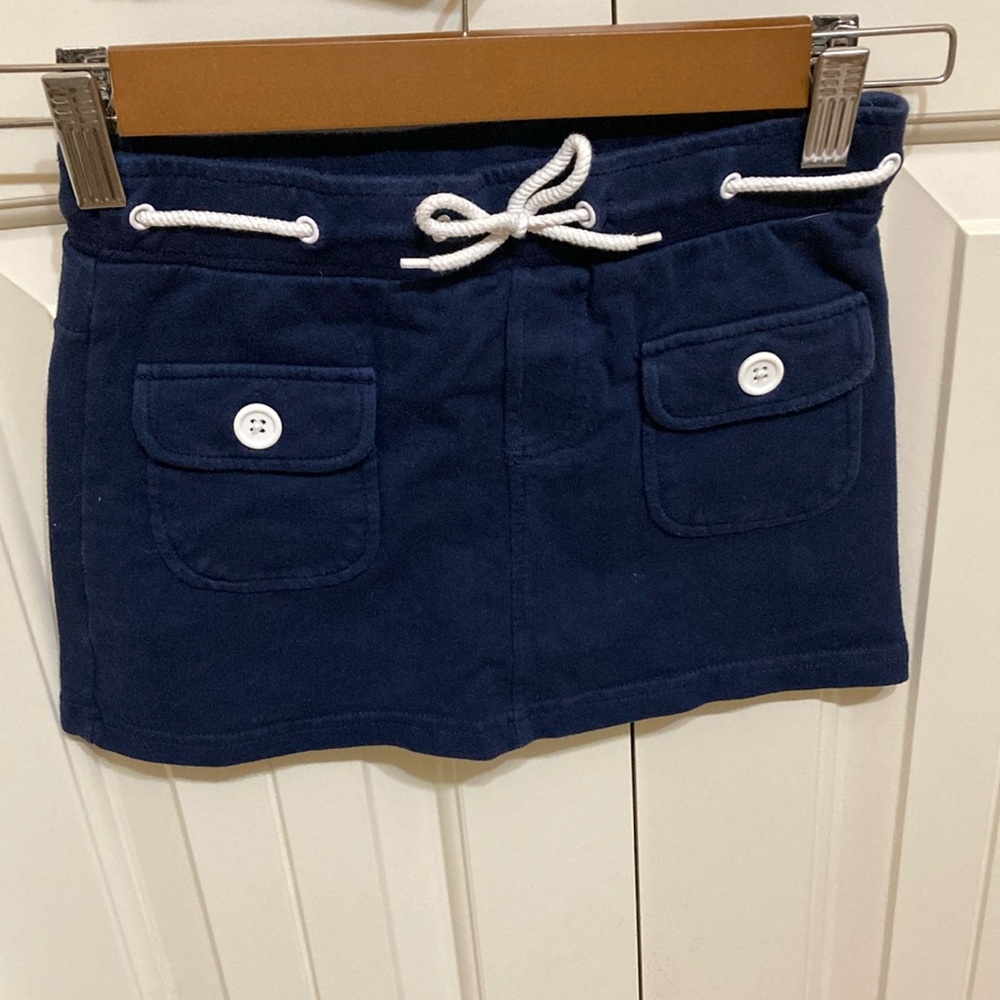 Girls Navy Cotton Skort